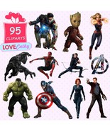 Avengers, Iron man, Spiderman, Hulk, Groot, Clipart Digital, PNG, Printable - £2.20 GBP