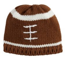 Mudpie Brown Knit Football Hat Baby Boy Infant Beanie 0-3mo - £12.90 GBP