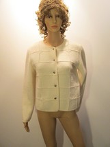 DEANS OF SCOTLAND Vintage Cream Boiled Wool Button Down Jacket Metal But... - $44.95