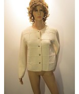 DEANS OF SCOTLAND Vintage Cream Boiled Wool Button Down Jacket Metal But... - £35.81 GBP
