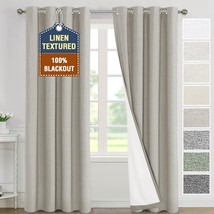 Hversailtex Completely Blackout Thermal Insulated Linen Textured, Oatmeal. - £35.42 GBP