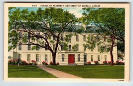School Of Pharmacy University Of Athens Georgia Postcard Unposted Linen Building - £8.17 GBP