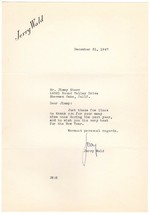 Producer Jerry Wald Typed &amp; Signed Letter To Columnist Jimmy Starr (12/31/47) - $45.00