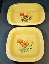 2 VINTAGE Treasure Craft Flowers Ovenware Casserole Serving Dish 10” and 14&quot; USA - £47.47 GBP