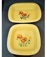 2 VINTAGE Treasure Craft Flowers Ovenware Casserole Serving Dish 10” and... - £46.70 GBP