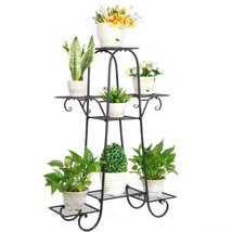 Durable 5 Tier Tall Metal Plant Stand Art Flower Pot Iron Rack For Patio... - $66.49