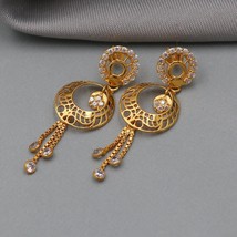 18k Yellow Gold earrings gold Earrings, chandbali, Handmade Yellow gold ... - £461.26 GBP