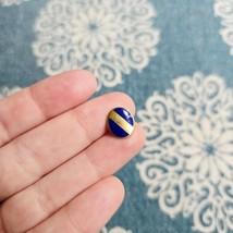Vintage Tiny Navy &amp; Gold Lapel Brooch Pin Tie Tack - $24.99