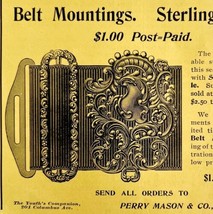 Sterling Belt Mountings 1894 Advertisement Victorian Silver Perry Mason ... - $17.50