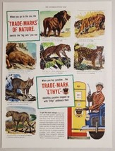 1948 Print Ad Ethyl Gasoline Gas Station Attendant &amp; Vintage Pump Big Cats - £14.30 GBP