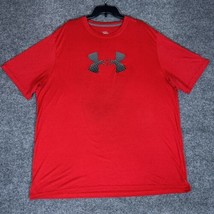 Under Armour Shirt Mens 2XL Red HeatGear Short Sleeve XXL Casual UA Logo... - £11.30 GBP