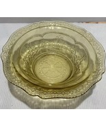 Gold/ Yellow Depression Federal Glass Co. Patrician Berry Bowl - €10,52 EUR