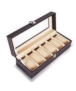 Box Organizer - 6 Slot Watch Storage Holder and Display Collection Box w... - $56.09