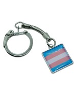 Unique TRANS FLAG KEYRING keychain EQUALITY unity LGBTQIA+ handmade GIFT... - $10.37 CAD