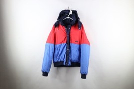 Vtg 80s Streetwear Mens Small Goretex Color Block Hooded Winter Puffer Jacket - £62.34 GBP