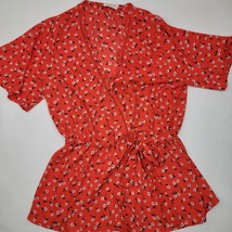Sienna Sky Womens Dress Red Flowet Pattern Size Small Short Sleeve Short Dress - £5.91 GBP