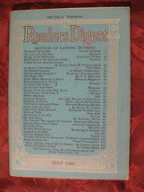 Readers Digest May 1940 Marquis Child H L Mencken Kathleen Norris Gutzon Borglum - £5.44 GBP