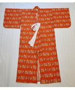 Vintage Japanese Child&#39;s Kimono - Orange w/ Pink &amp; Yellow Flowers - Size... - £19.77 GBP