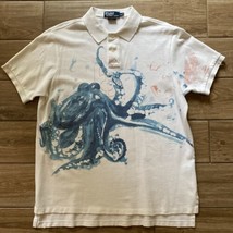 Vintage Polo Ralph Lauren Polo Graphic Distressed Octopus White Shirt Rare - £359.70 GBP