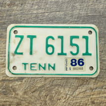 1986 Tennessee Motorcycle Green And White License Plate #ZT 6151 - $18.42