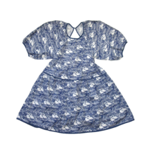NWT Laura Ashley x Urban Outfitters Bella in Blue Swan Puff Tiered Mini Dress S - £73.76 GBP