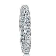 1 1/3 Carat Round Cut Diamond Eternity Wedding Band, 925 Silver Engagement Band - £79.12 GBP