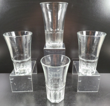 4 Libbey Gibraltar Cafe 16 Oz Cooler Tumblers Set Duratuff Clear Panel Glass Lot - £42.07 GBP