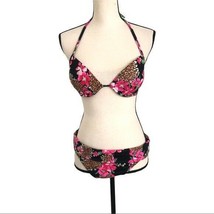 Victoria Secret Underwire Halter Push Up Floral 2 Piece Bikini Size M - £35.52 GBP