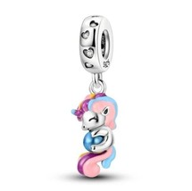 2024 New S925 Colorfull Unicorn Poney Dangle Charm for Bracelet and Necklace - £8.55 GBP