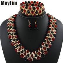 MayJim Statement Necklace 2021 Fashion Jewelry Sets Handmade Beads Chain Crystal - £17.70 GBP