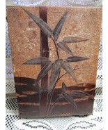 JAPANESE ORIGINAL WRITING BOX WOOD LACQUER BAMBOO LEAVES COVER ^^^ - $74.67 CAD
