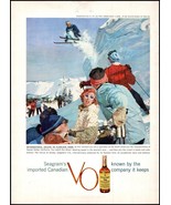 1950s Seagram&#39;s V.O. Canadian Whiskey PRINT AD Squaw Valley Ski Champion... - $13.31 CAD