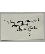 Stevie Nicks Autographed Vintage 3x5 Signature Page - $1,375.80 MXN