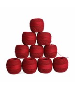Red Rose Cotton Crochet Thread Mercerized Knitting Embroidery Yarn Maroo... - £18.12 GBP