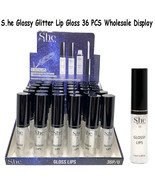 She Glossy Lips Clear Glitter Lip Gloss 36 PCS Wholesale Display Set - $29.81 CAD