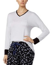Alfani Womens Sleepwear Colorblock Contrast Cuff Pajama Top Only,1-Piece, XL - £31.46 GBP