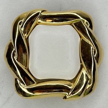 Day-Lor USA Vintage Gold Tone White Faux Leather Centerpiece Belt Buckle - $15.83