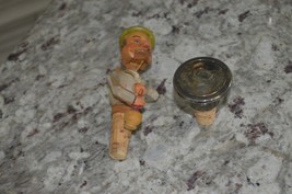 Lot of 2 Vintage Cork Stops, 1 Wood, 1 Metal, lovely pieces - £15.97 GBP