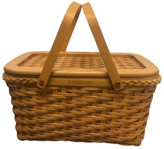 Longaberger 2000 Founder's Market Basket with Woven Lid Liner Protector - $125.38