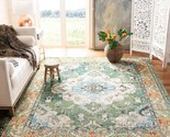 SAFAVIEH Monaco Collection 8&#39; x 10&#39; Forest Green/Light Blue MNC243F Boho... - $258.99