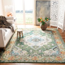 SAFAVIEH Monaco Collection 8' x 10' Forest Green/Light Blue MNC243F Boho Chic Me - £197.47 GBP