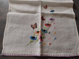 Wildflower Bouquet Butterflies Embroidered Kitchen Bathroom Hand Towel 1... - £13.26 GBP