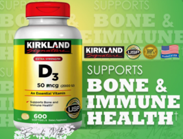 Kirkland Signature Extra Strength D3 50mcg (600 Softgels) EXPRESS SHIPPING  - $88.80