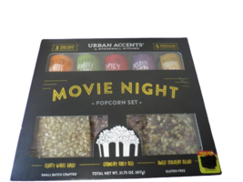 Urban Accents Movie Night Popcorn Gift Set Popcorn Kernels Seasoning New In Box - £21.14 GBP