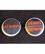 VINTAGE POLITICAL Pinback NIXON AGNEW CAMPAIGN PINS 1 inch Tin Litho Set... - £6.22 GBP