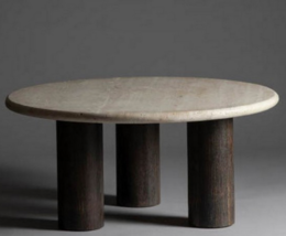 Stunning Restoration Modern Organic Coast Wood & Marble Coffee Table - INDIA - $917.73