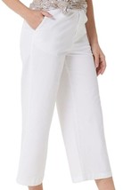 Denim &amp; Co Easywear Twill White Wide-Leg Crop Pants Size 4 NWT - £32.37 GBP