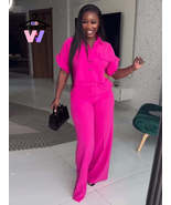 New Summer Short Sleeved Shirt Wide Leg Trousers 2-piece Set - $1,576.67 MXN