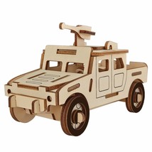 Army Truck Model Kit - Wooden Laser- Cut 3D Puzzle (44 Pcs) - £17.19 GBP