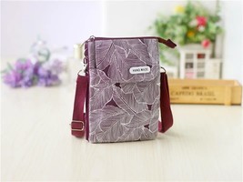 Canvas Leaves Printing Women Handbag Ladies Small  Crossbody Phone Bag Female  P - £121.91 GBP